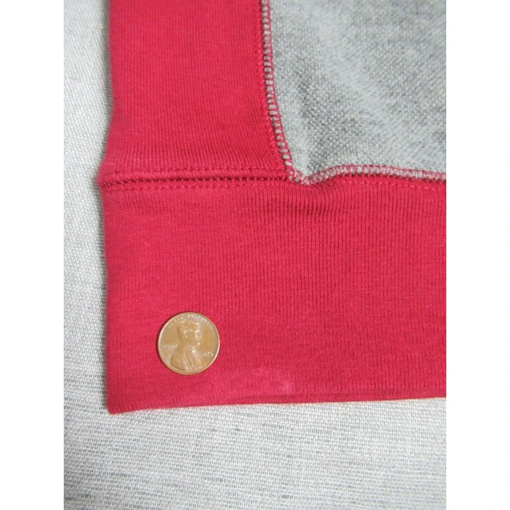 Tommy Hilfiger Sweatshirt Mens Large Red Gray Pullover Raglan Sporty Preppy